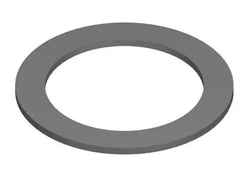 Graue Dichtung von Bosch, ringförmig mit einer gleichmäßigen Dicke und einem inneren Durchmesser, auf einem neutralen Hintergrund dargestellt.